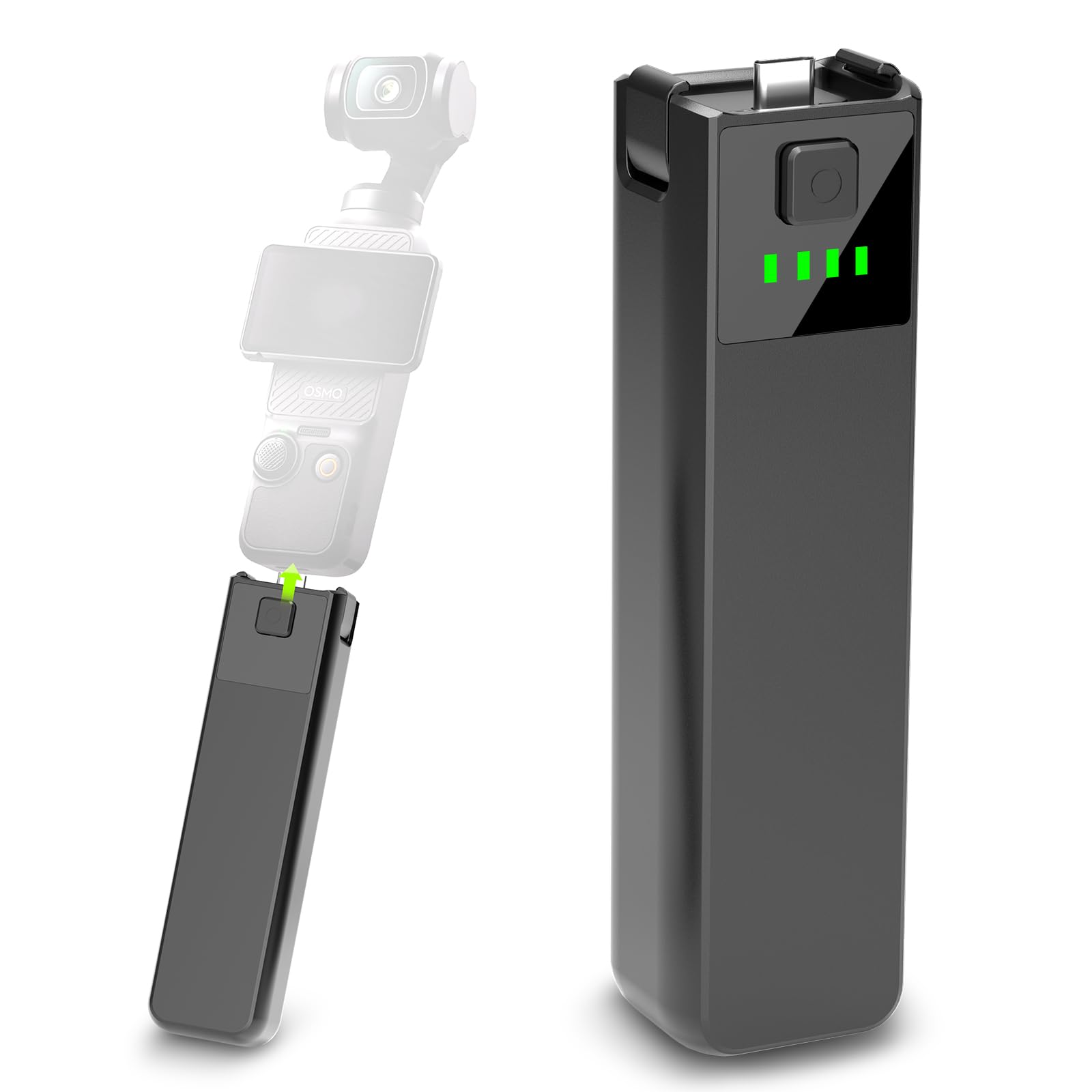 Battery Handle Compatible With Dji Osmo Pocket 3, Portable Osmo Pocket 3 Battery Handle, Built In 5000Mah Battery, Reserved 1/4