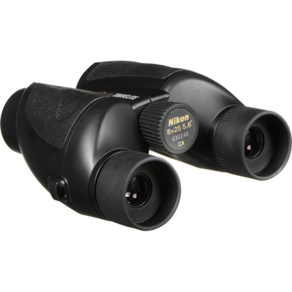 Nikon Travelite 8X25 Black Binoculars 7277 | Compact & Lightweight Binocular, Mutlilayer-Coated Lenses, Aspherical Lenses, Rubbe