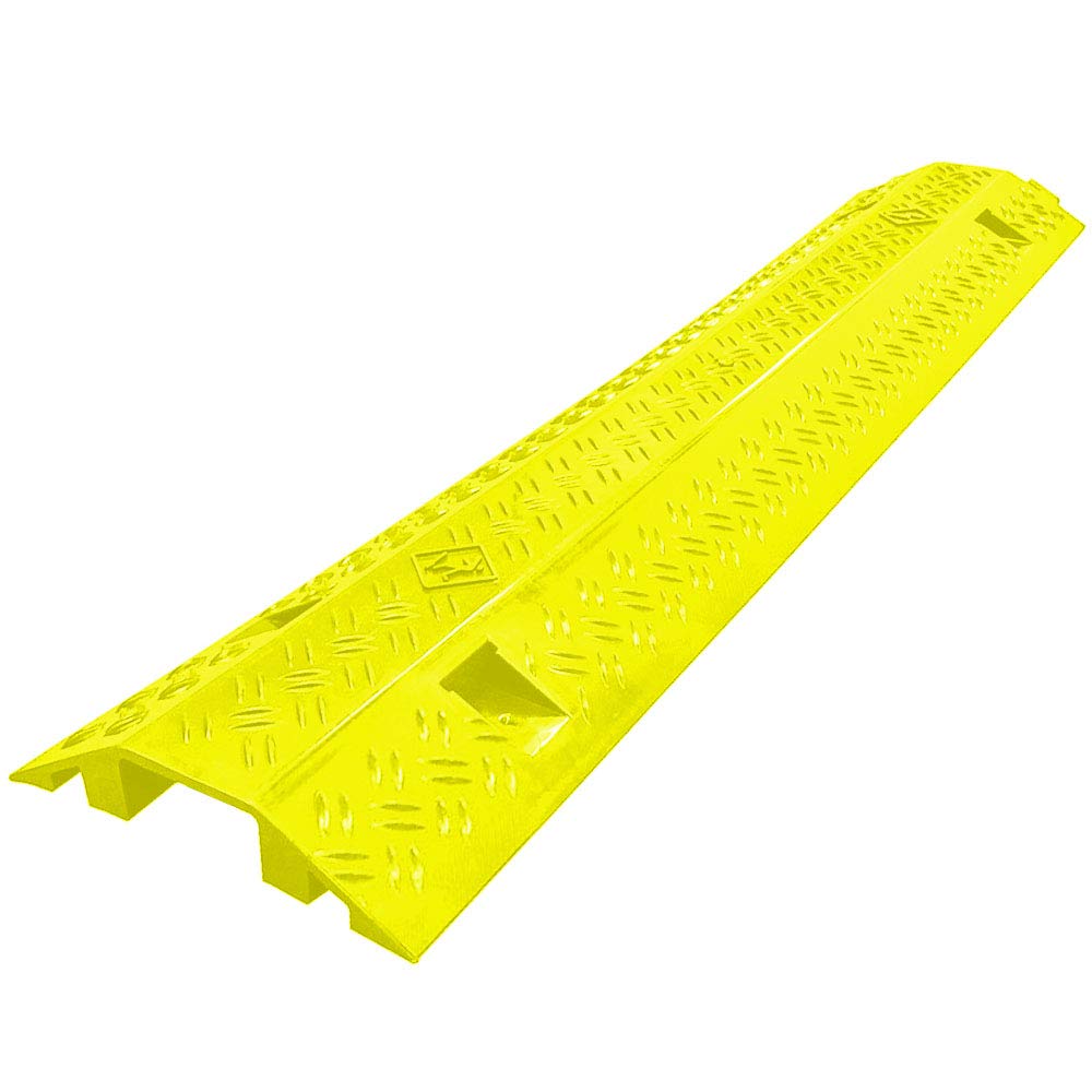 Ez Hidewire Ez Runner Slim Pvc Drop Over Cable Ramp Cable Protector   Single Channel   Yellow
