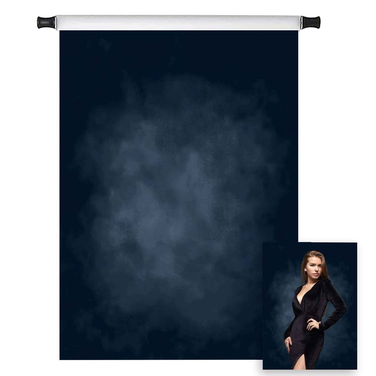 Kate 5X7Ft Dark Blue Abstract Backdrops Microfiber Dark Blue Portrait Background For Photoshoot For Photography