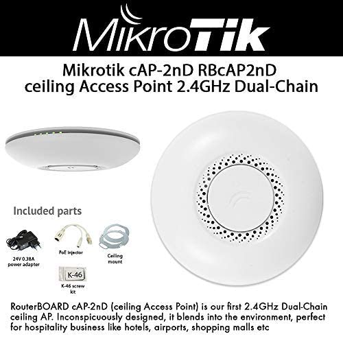 Mikrotik Routerboard Cap 2Nd Ceiling Access Point 2.4Ghz Dual Chain Poe