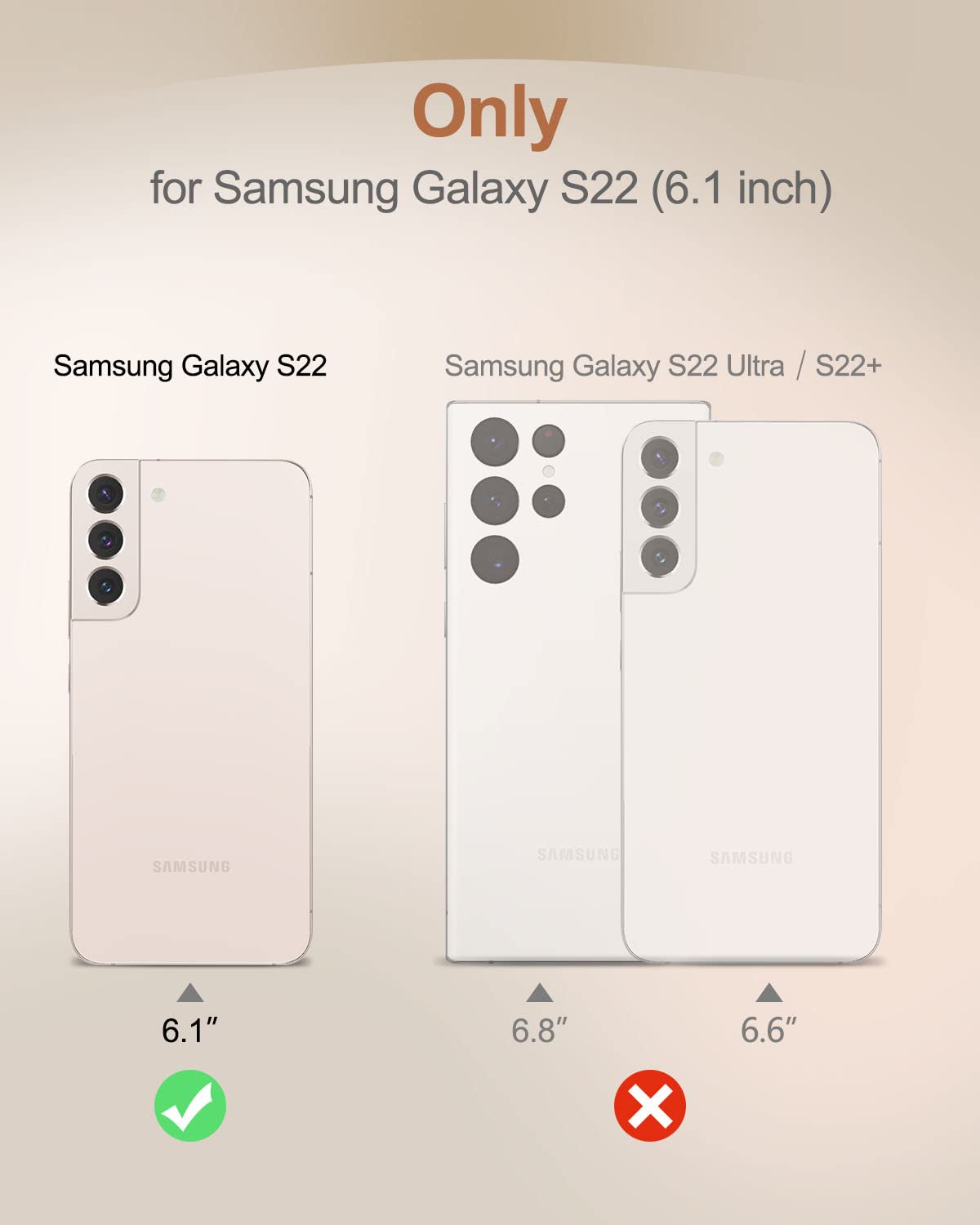 Suritch For Samsung Galaxy S22 Clear Case 6.1'' (Only), [Built In Screen Protector] Full Body Protective Hard Shell+Soft Tpu Pho