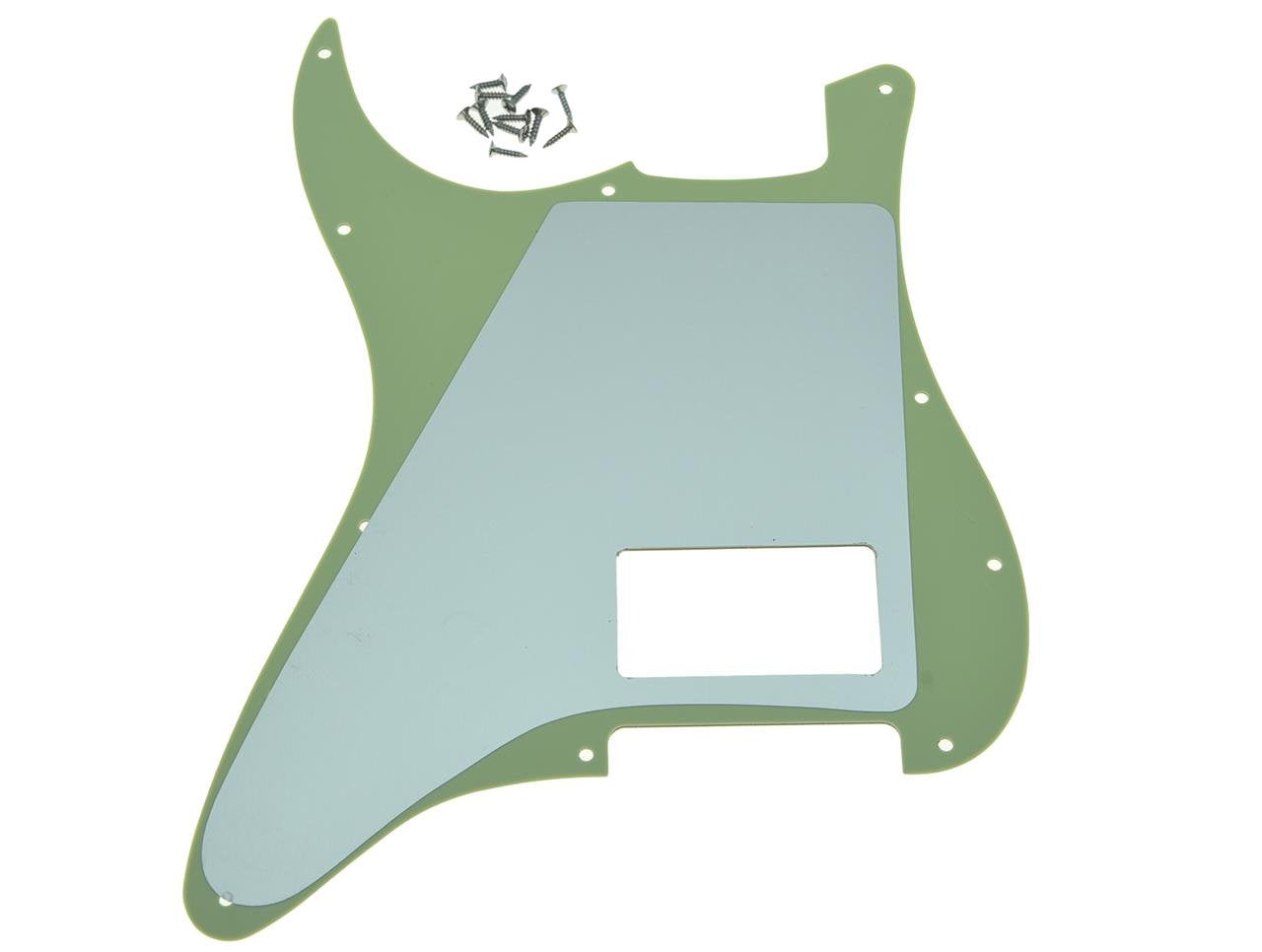Kaish 11 Hole St/Strat Style One Humbucker Guitar Pickguard Scratch Plate For Delonge Stratocaster/Strat Mint Green 3 Ply