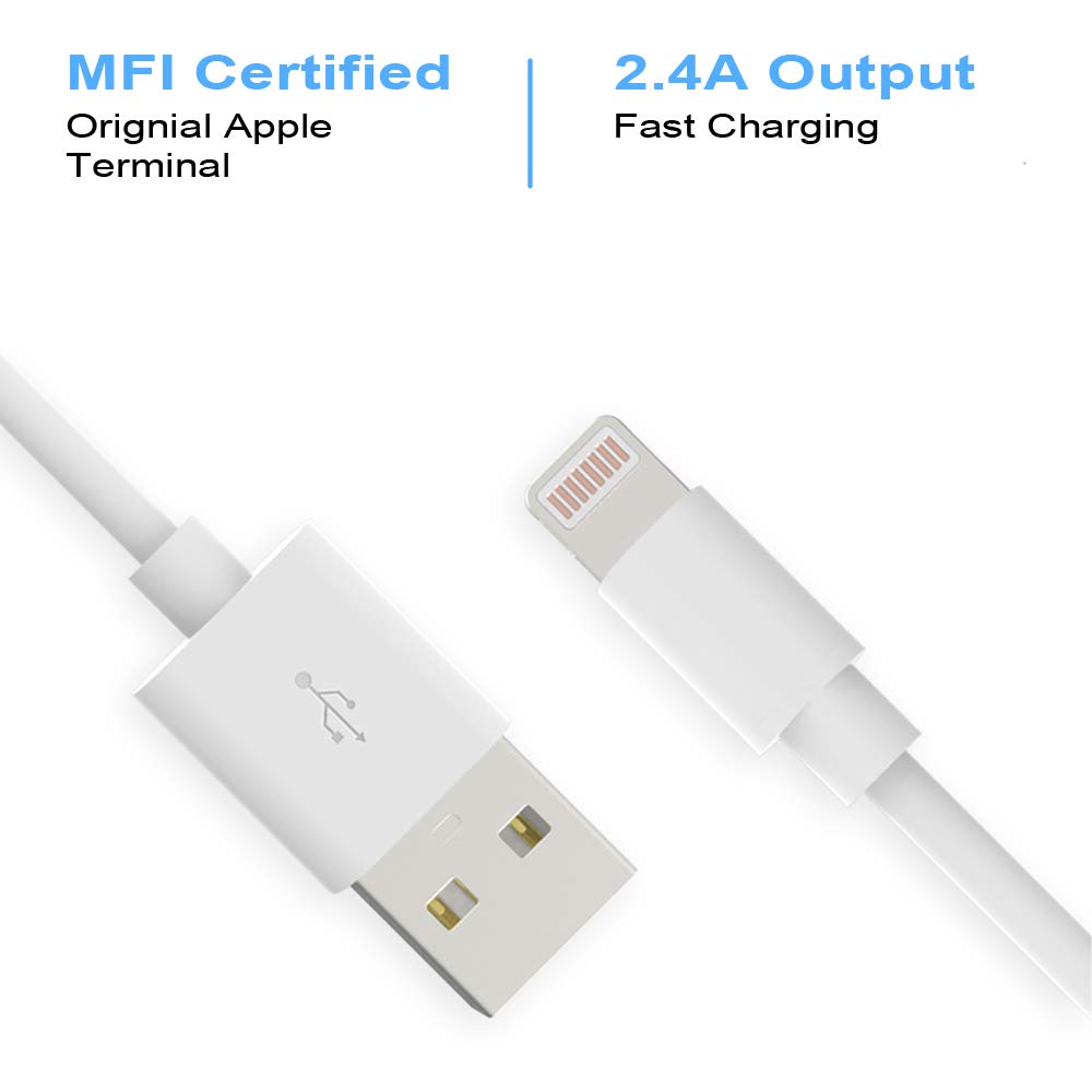 Clambo Mfi Certified Iphone Charger Cable 6.6 Feet (2 M) Data Sync Lightning To Usb Apple Charger Iphone Charging Cable Cord For