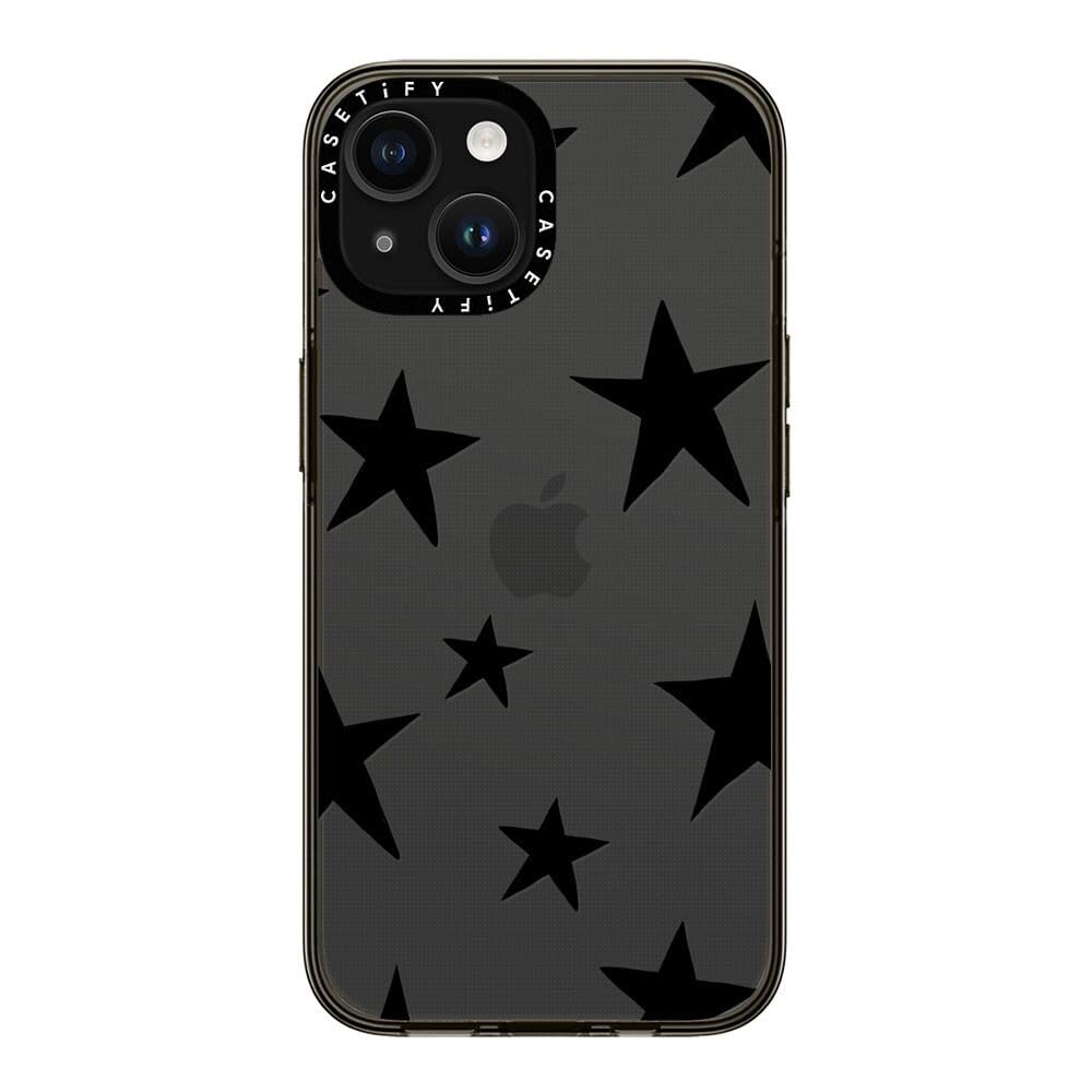 Casetify Compact Case For Iphone 15 [2X Military Grade Drop Tested / 4Ft Drop Protection]   Stars Black   Clear Black