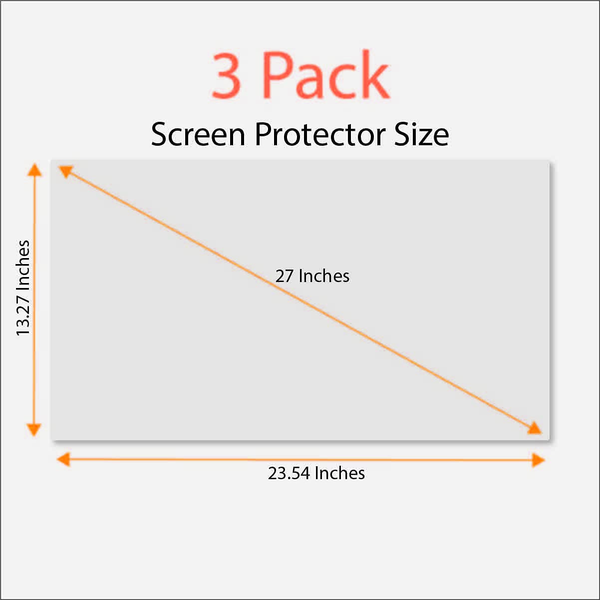 Anti Glare And Anti Finger Print Screen Protector (3 Pack) For 27 Inches Widescreen Desktop Monitor