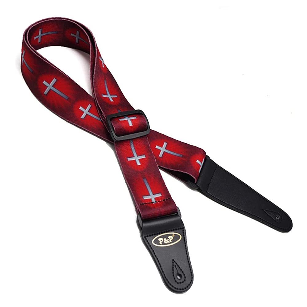 Art Attack Red Cross Christian Catholic Christ Electric Acoustic Ukulele Bass Guitar Strap