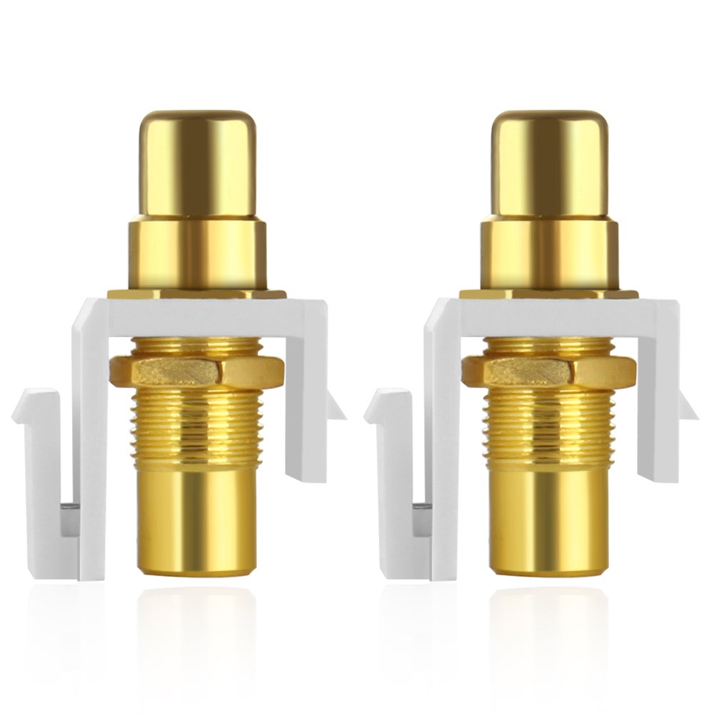 Tnp Rca Keystone Jack Insert Connector Socket Modular Adapter Snap In Female 2Rca Port Gold Plated Inline Coupler For Wall Plate