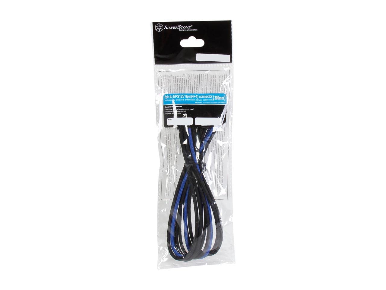 Silverstone Tek Sleeved Extension Power Supply Cable With 1 X 8 Pin To Eps12V 8 Pin Connector (Pp07 Eps8Ba)