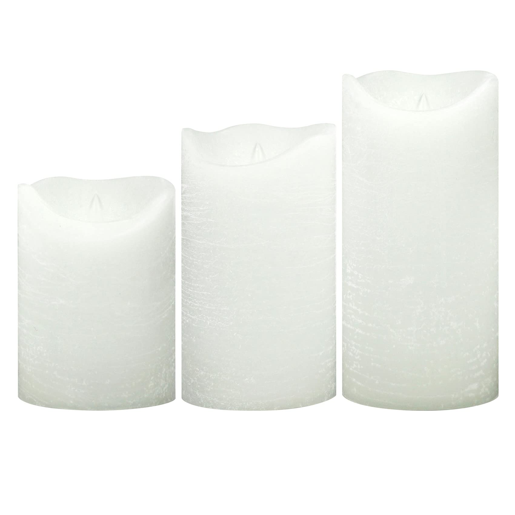 EZiKitchen Flameless Candles Flickering Set of 3 (D 3 x H 4 5 6) Real Wax Battery Operated LED Candle with Timer Home Decorative