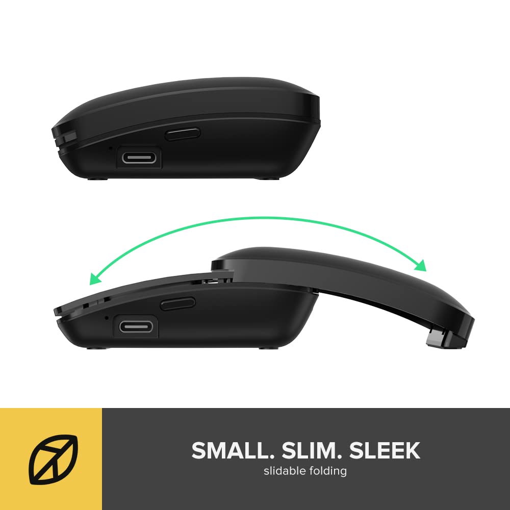 Delux Bluetooth Wireless Pocket Slim Mouse, 2 In 1 Sliding Touching Control Rechargeable Silent Mouse And Wireless Presenter Wit