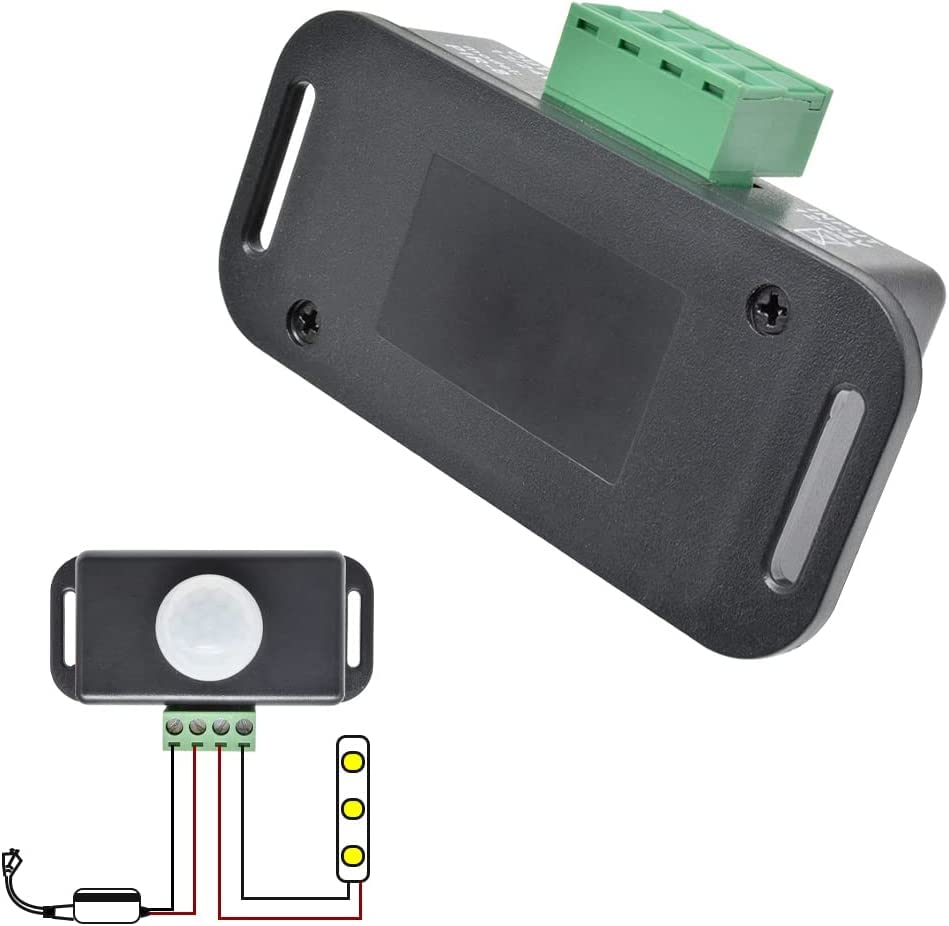 3 Pack Pir Motion Sensor,Aideepen Dc 12V Pir Motion Sensor 8A Body Motion Sensor Pir Switch Automatic With Motion Sensor Black