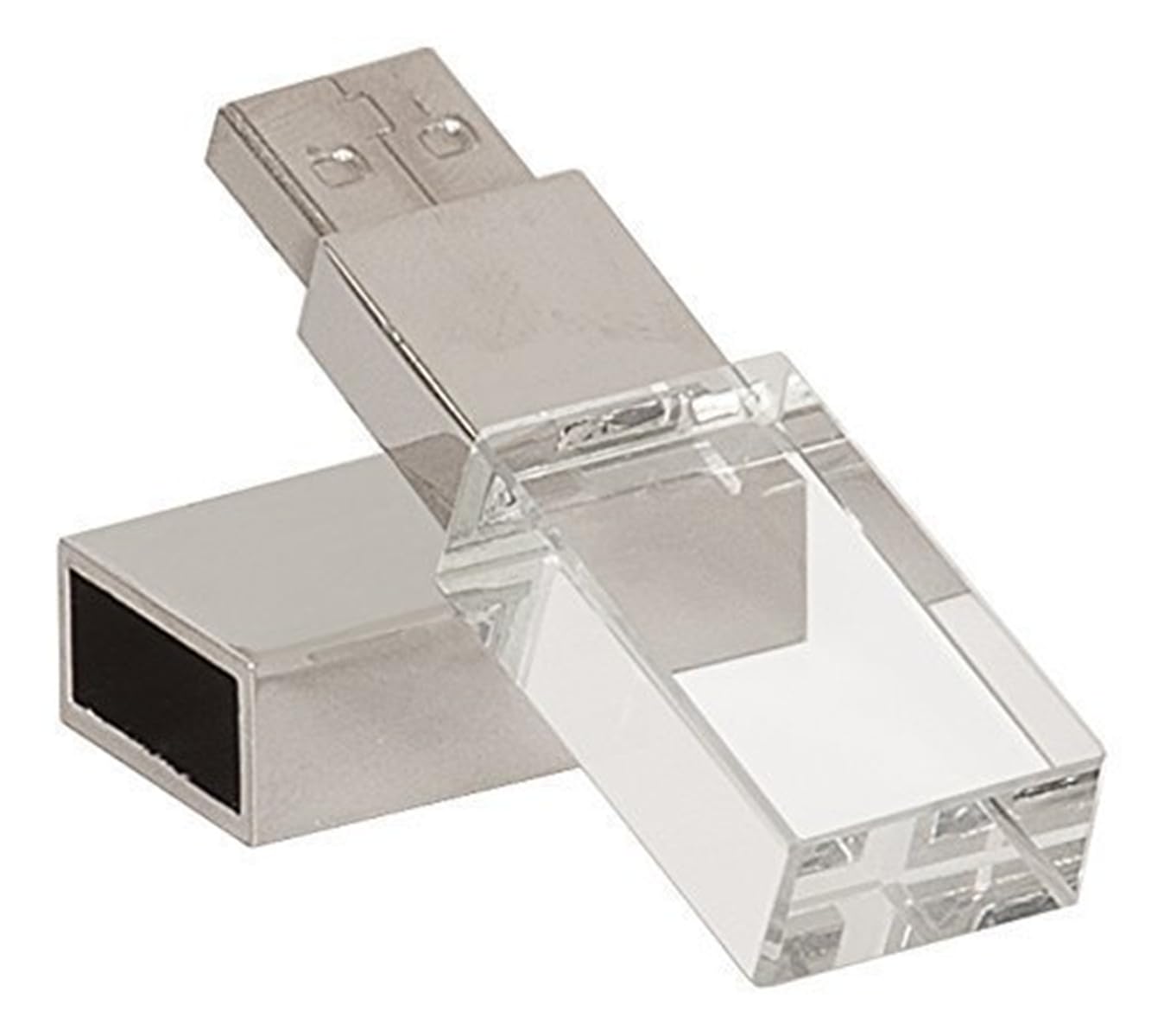 New Crystal Transparent Rectangle Genuine Usb Flash Drive Wedding Gift Pen Drive,Silver