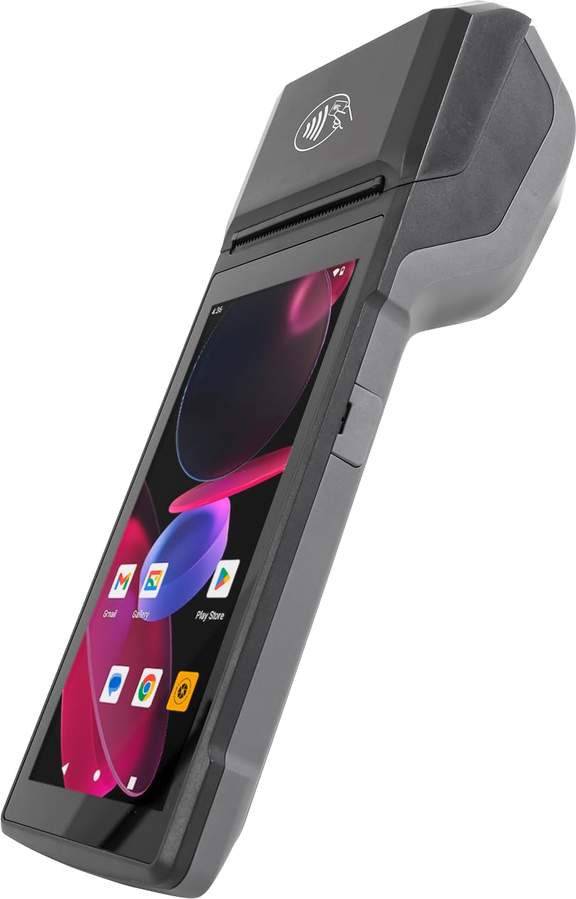 Multzo POS Android 14 Receipt Printer Android 14 and 58mm High Speed Thermal Printer 5.5 Touch Screen. Handheld Point of Sale wi