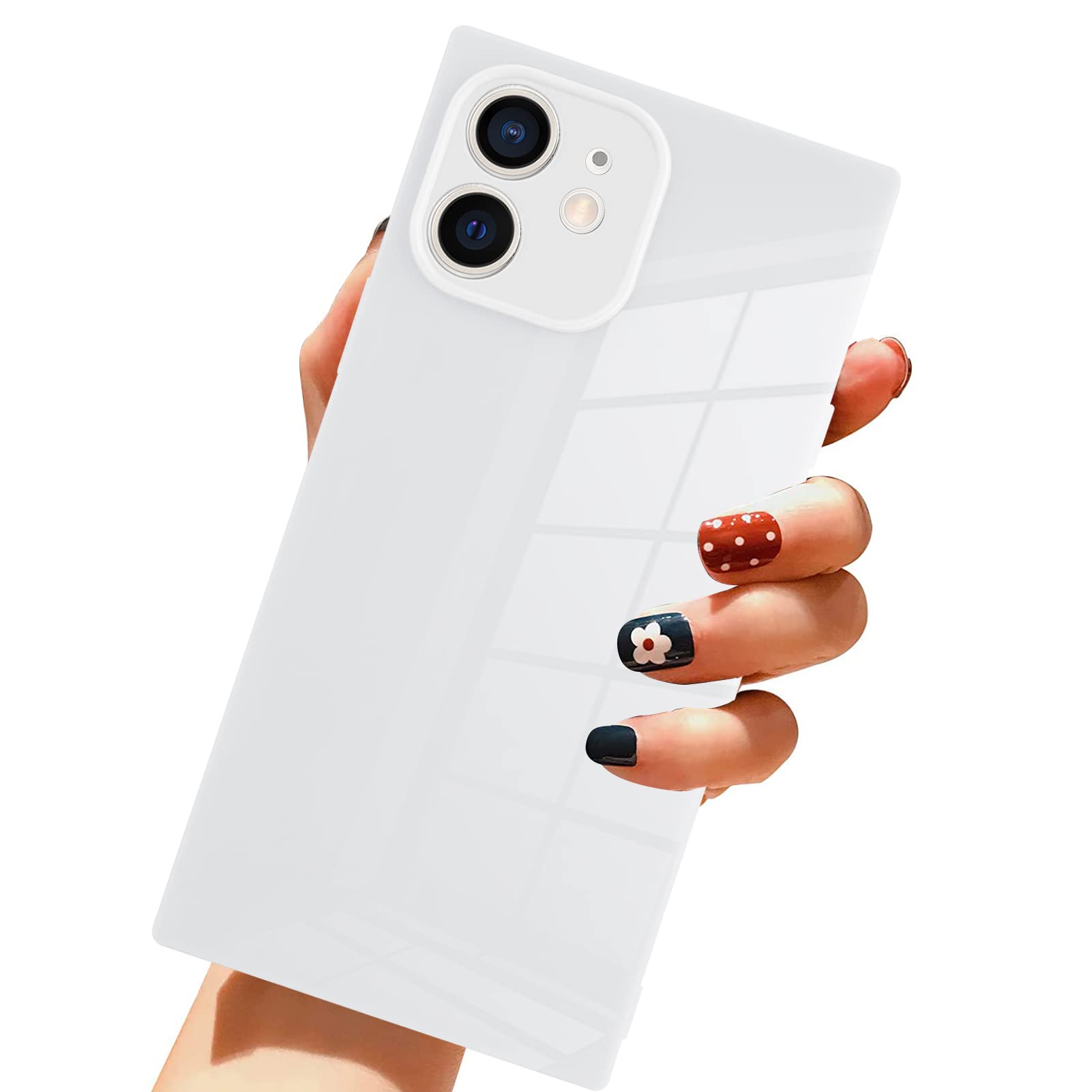 Lsl Compatible Iphone 11 Case Square White Soft Tpu Bumper Anti Drop Anti Scratch Shock Absorption Protective Wireless Slim Cove