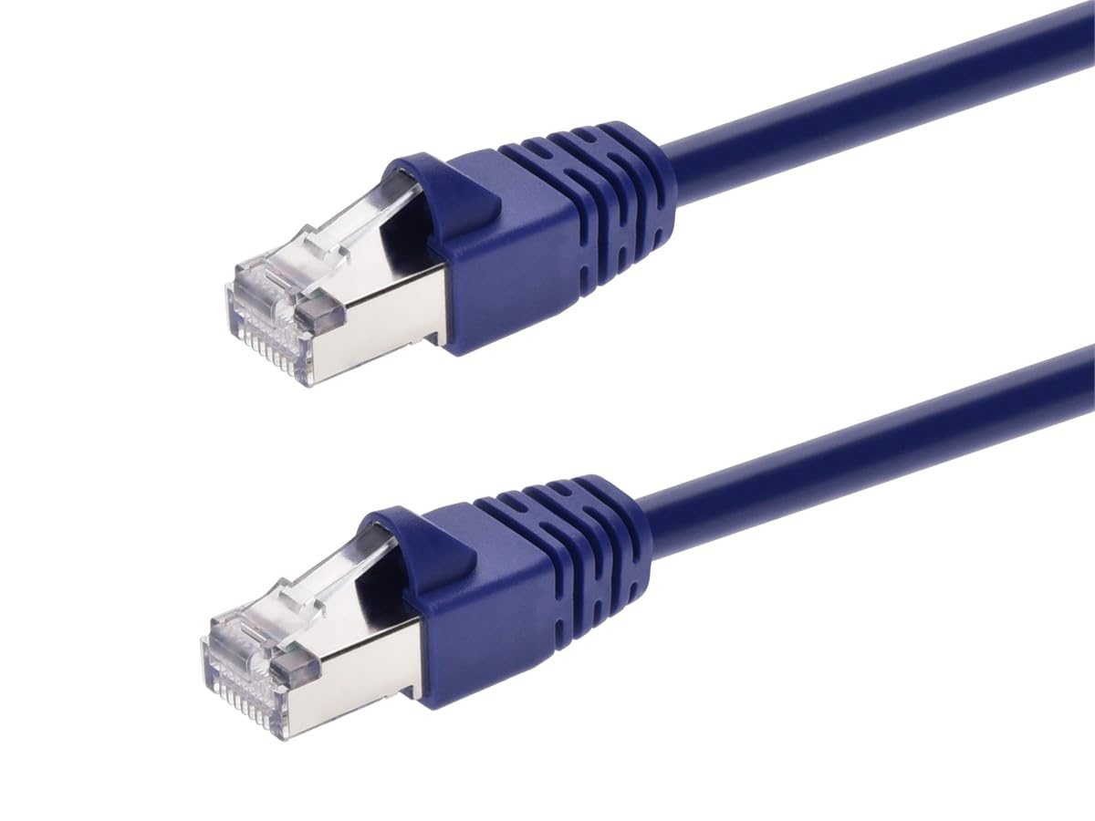 Monoprice Cat6A 3Ft Purple Patch Cable Double Shielded (S/Ftp) 26Awg 10G Pure Bare Copper Snagless Rj45 Fullboot Series Ethernet