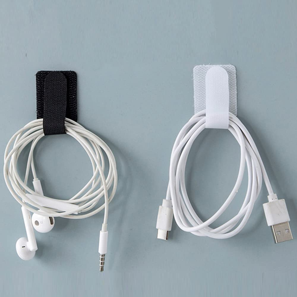 20Pcs 3M Adhesive Wire Organizer Cord Organizers Adjustable Hook And Loop Cable Clips Adjustable Cable Ties Cord Wrappers Keeper