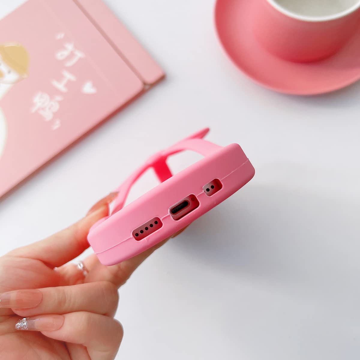 Yakvook Kawaii Phone Cases Apply To Iphone 13 Pro Max,Cute Cartoon Flip Flops Pink Phone Case Unique Fun Cover Case 3D Iphone 13