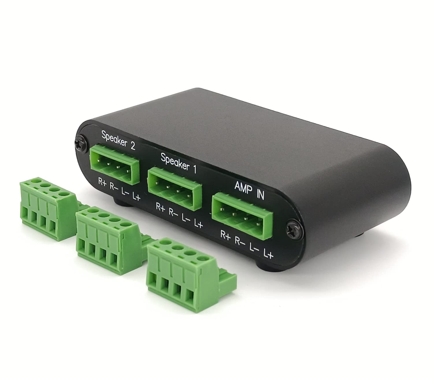 Tenealay 2 Way Audio Stereo Speaker Selector Switcher Box, Combiner Multi Zone A B Speaker Switch Distribution Controller Box