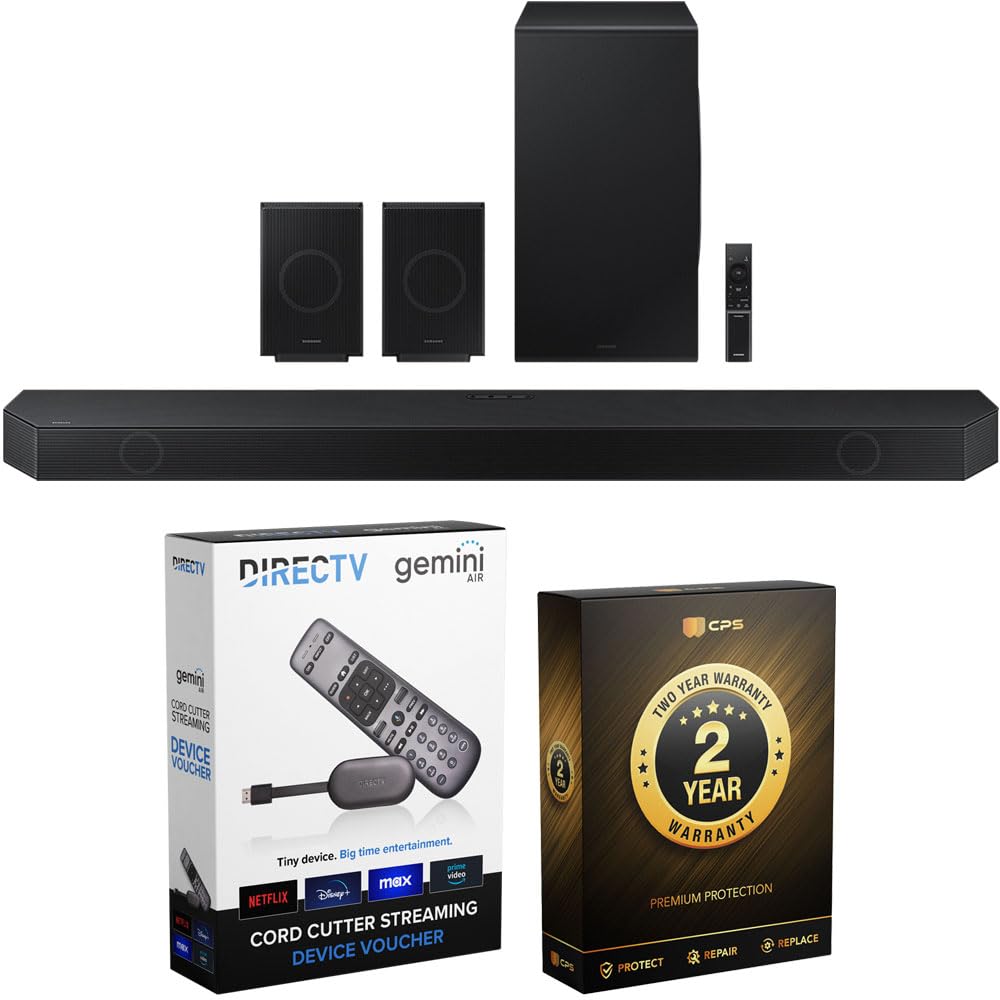 Samsung Hw Q990D Q Series 11.1.4 Ch. Wireless Dolby Soundbar With Q Symphony (2024 Model) Bundle With Redeemable Directv Gemini