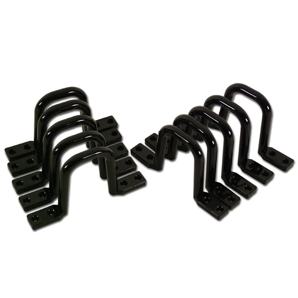 Construct Pro Plastic D Rings 2.25 Inches X 2 Inches, Pack Of 10   Black, Non Conductive Plastic, Versatile Mount