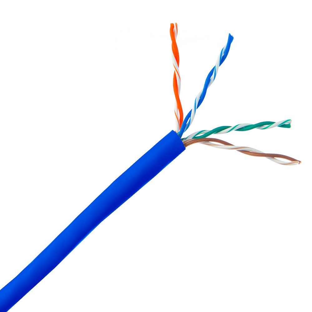 Cablewholesale 1000 Foot Bulk Cat6 Ethernet Cable, Plenum Rated (Cmp), Blue Ethernet Cable, 23 Awg 4 Pair Solid Bare Copper, Utp
