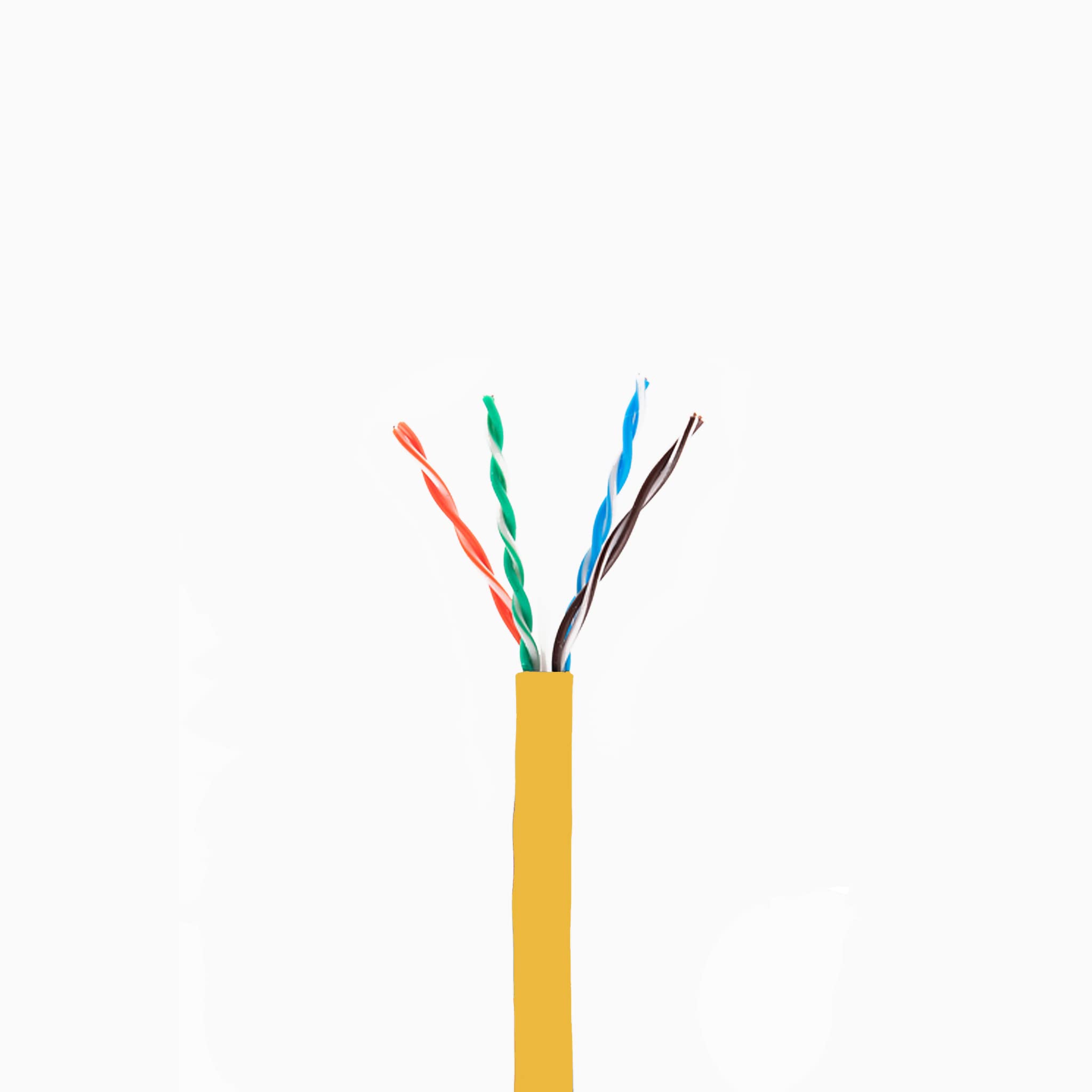 Cat6 Riser (Cmr), Ethernet Cable 1000Ft, Yellow, No Spline, Unshielded Twisted Pair (Utp) 23Awg, Solid Pure Bare Copper, 550Mhz,