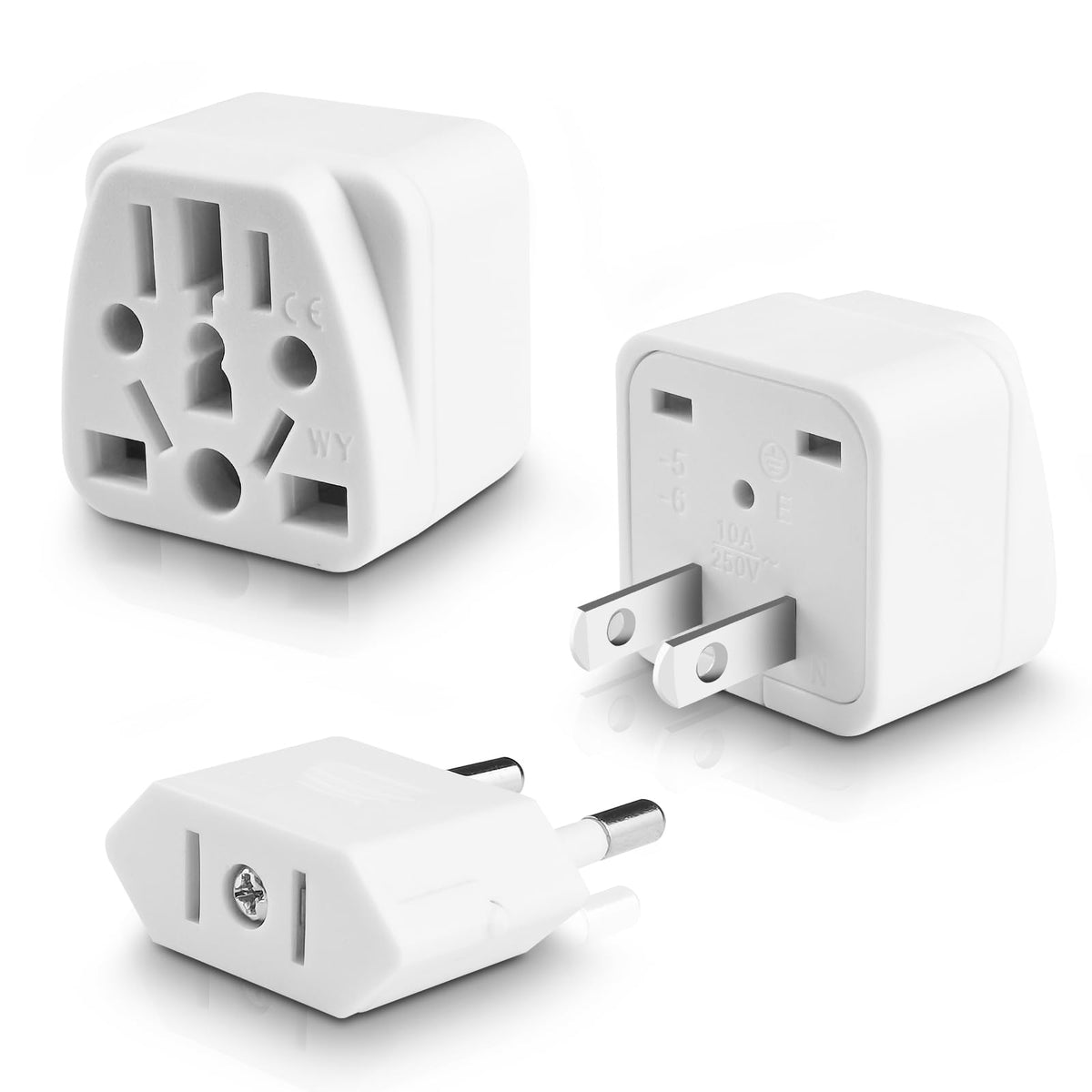 Uk To Us Plug Adapter Eu To Us Plug Adapter Travel European/Uk/Au/Cn/Jp/Asia/Italy/Swiss To Usa Plug Adapter (Type A& European P