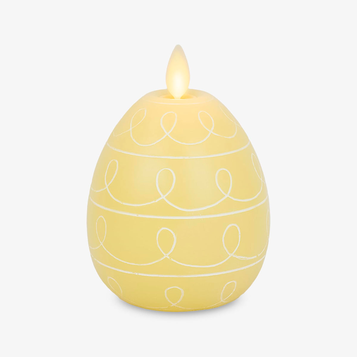 Luminara Easter Egg Candle - Lemon Chiffon 3.1'' X 4.3'' - Flameless Real-Flame Holiday - Inspired Decor - Aa Batteries - Flicke