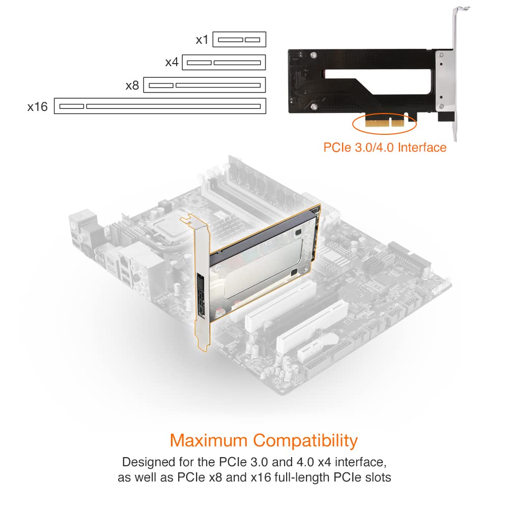 Icy Dock M.2 Nvme Ssd To Pcie 3.0/4.0 X4 Removable Ssd Mobile Rack Adapter Card For Pcie Expansion Slot - Expressslot Mb840M2P-B