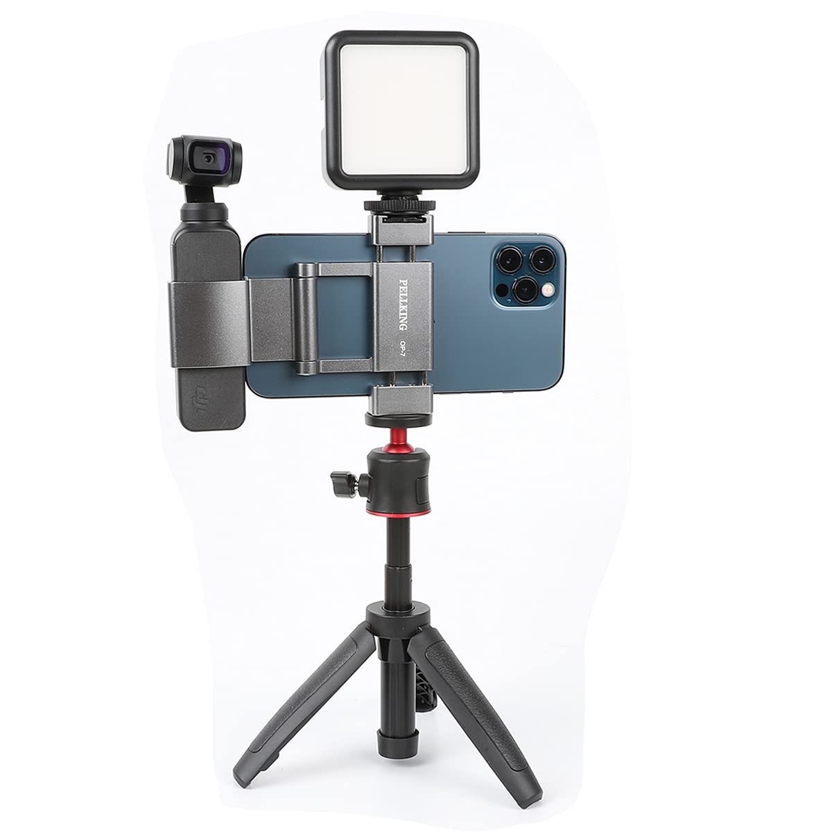 Pellking Osmo Pocket/Osmo Pocket 2 Phone Holder Set Expansion Accessories + Universal Mini Extension Pole Tripod Compatible With Dji Osmo Pocket 2/ Dji Osmo Pocket And Smartphone