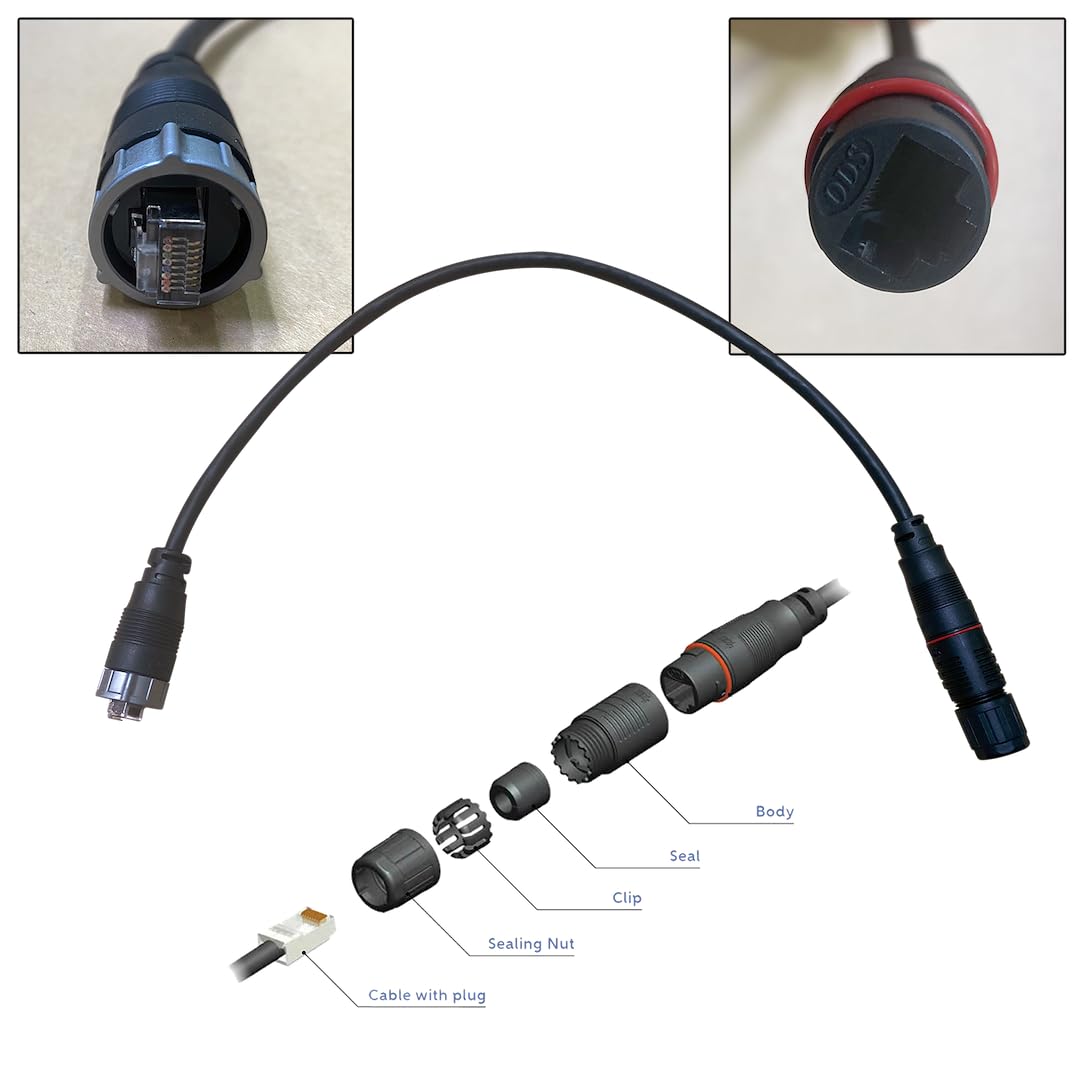 Furuno Rj45 To Hub102 Cable 0.5M Waterproof Rj45 (M) To Rj45 Adapter,WBEEAB0F8GYZ4KH