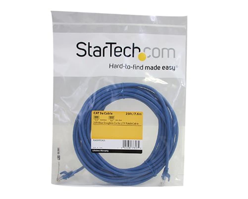 Startech.Com 25 Ft Cat5E Patch Cable With Snagless Rj45 Connectors   Blue   Cat 5E Ethernet Patch Cable   25Ft Utp Cat5E Patch C