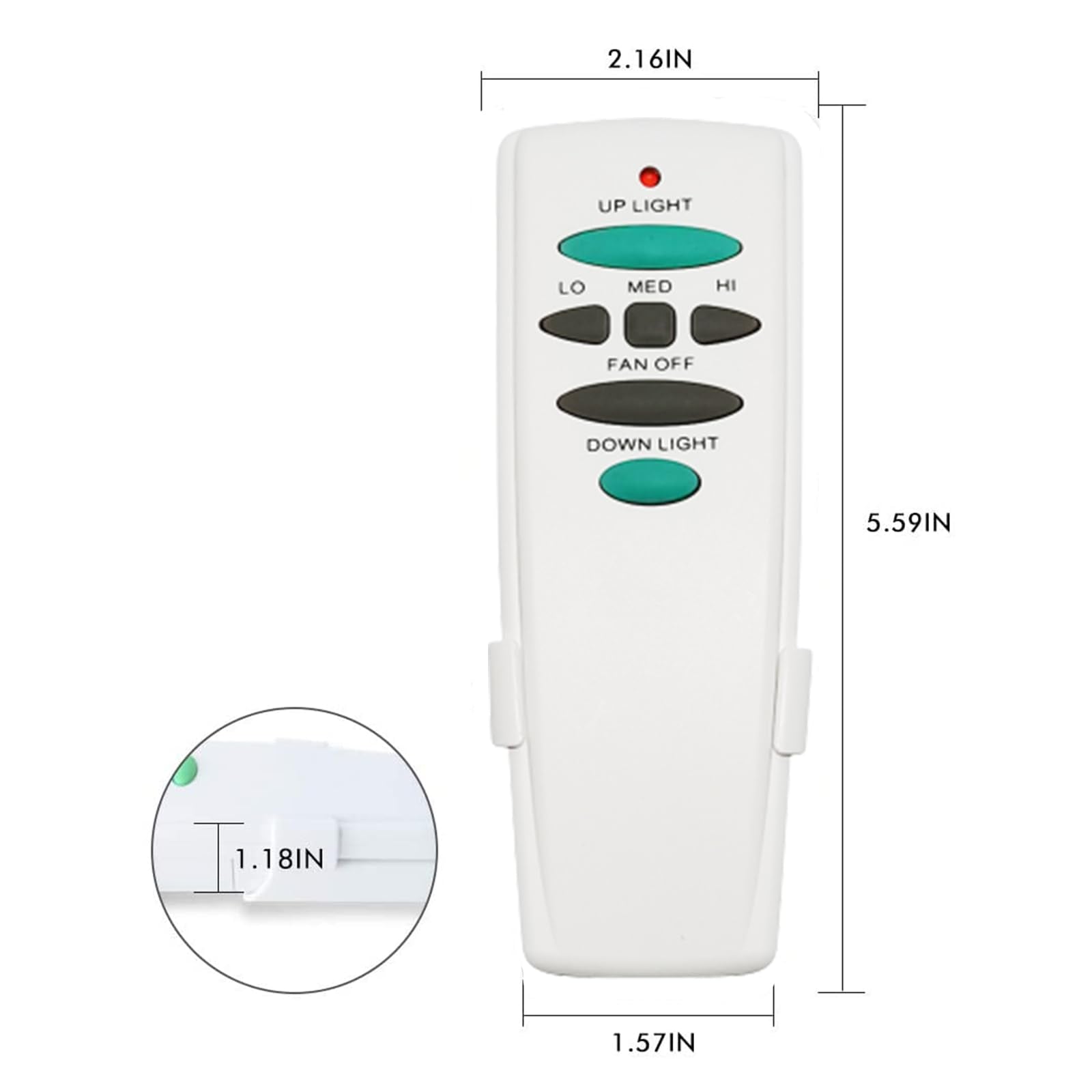 Uc7078T Ceiling Fan Remote Control Replacement For Hampton Bay Uc7078T, With Up And Down Light