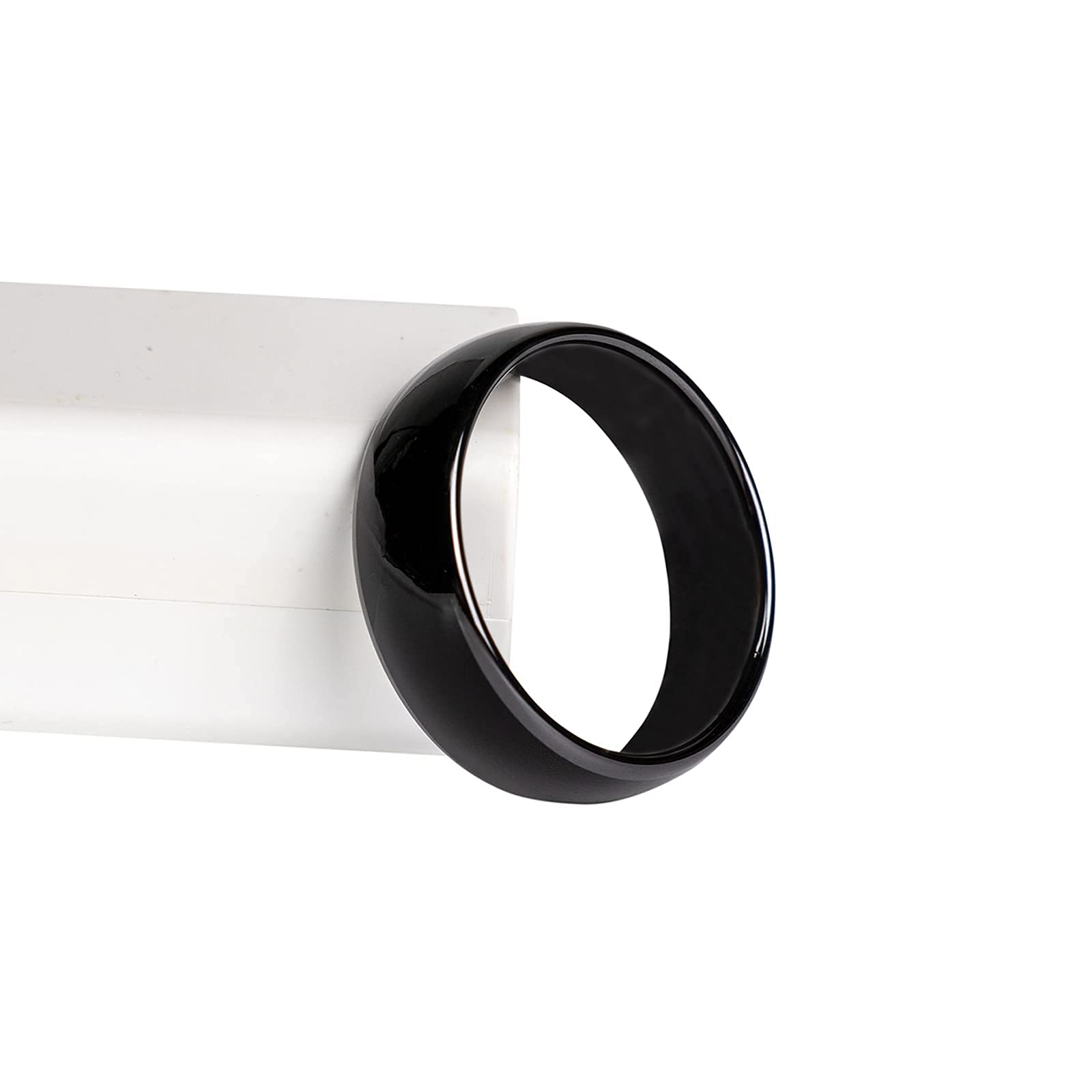 Riversmerge Rfid Rewritable 125Khz/13.56Mhz Id/Ic T5577/Uid Changeable Black Ceramics Smart Finger Ring For Men Or Women, With O