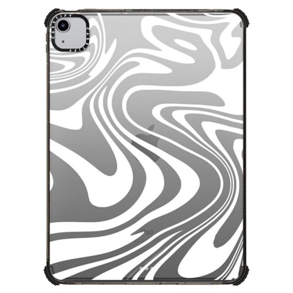 Casetify Impact Case For Ipad Air 10.9'' (4Th/5Th Gen)   Marble Transparent Trippy   Clear Black