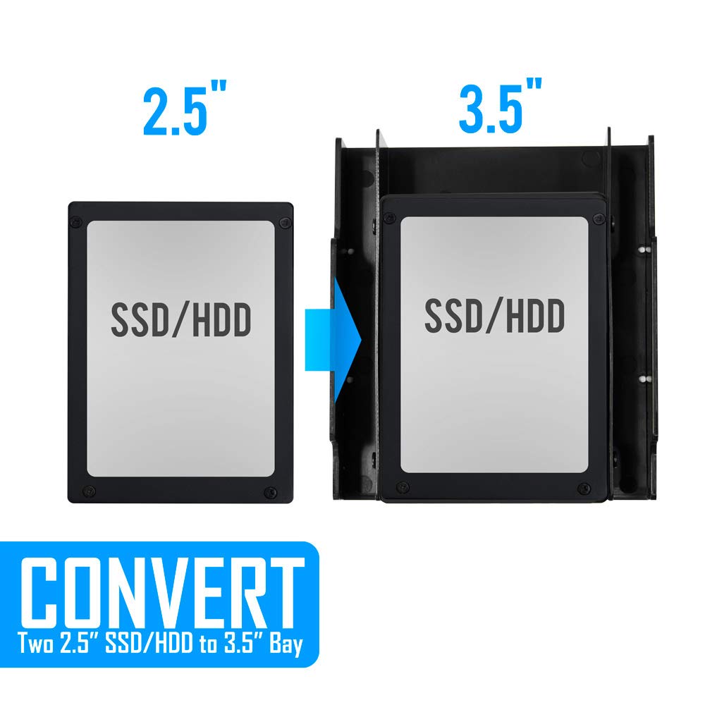 Kingwin Ssd Hard Drive Mounting Kit Internal, Convert Any 2 X 2.5    Solid State Drive/Hdd Into A 3.5 Inch Drive Bay. Mounting S