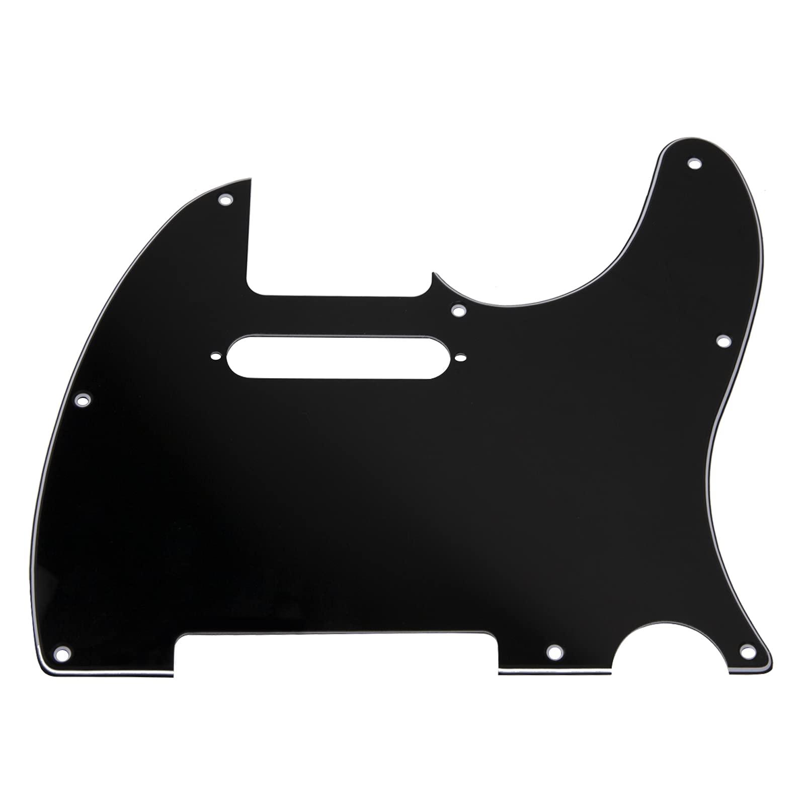 Yootones 8 Hole Tele Guitar Pickguard Scratch Plate Compatible With Usa/Mexican Fender Telecaster (3Ply Black)