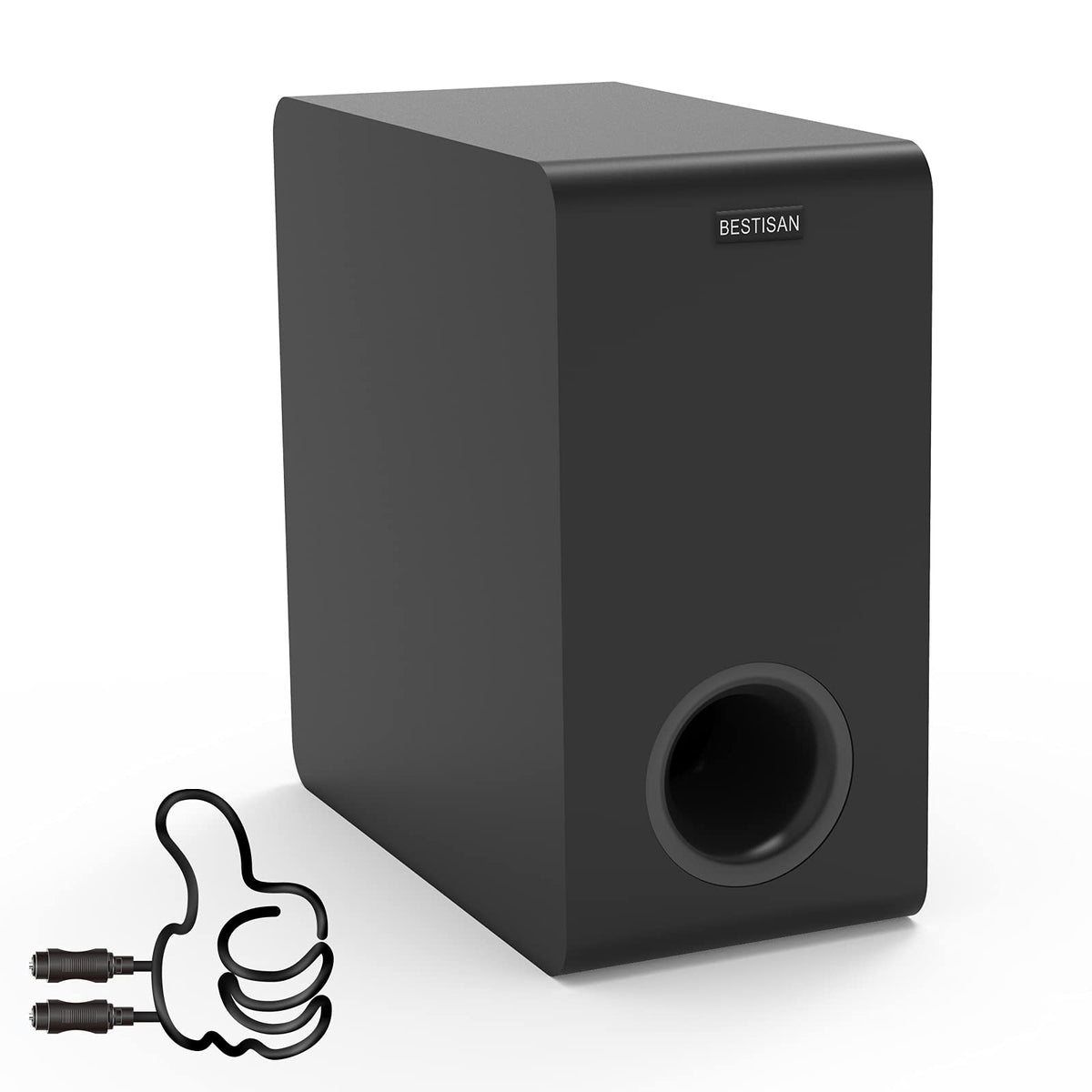 Bestisan Powered Subwoofer, 6.5'' Active Home Audio Subwoofer In Compact Design,Lfe & Stereo Line Inputs & Audio Output, Built-I