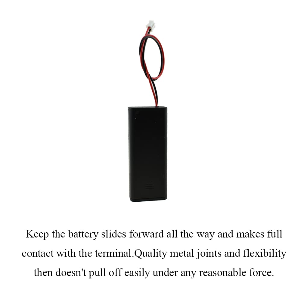 Hahiyo 2Xaaa Battery Holder With Jst Connector Portable Supply Quick Swap Securely Lids Convenient On/Off Switch Plastic Batteri