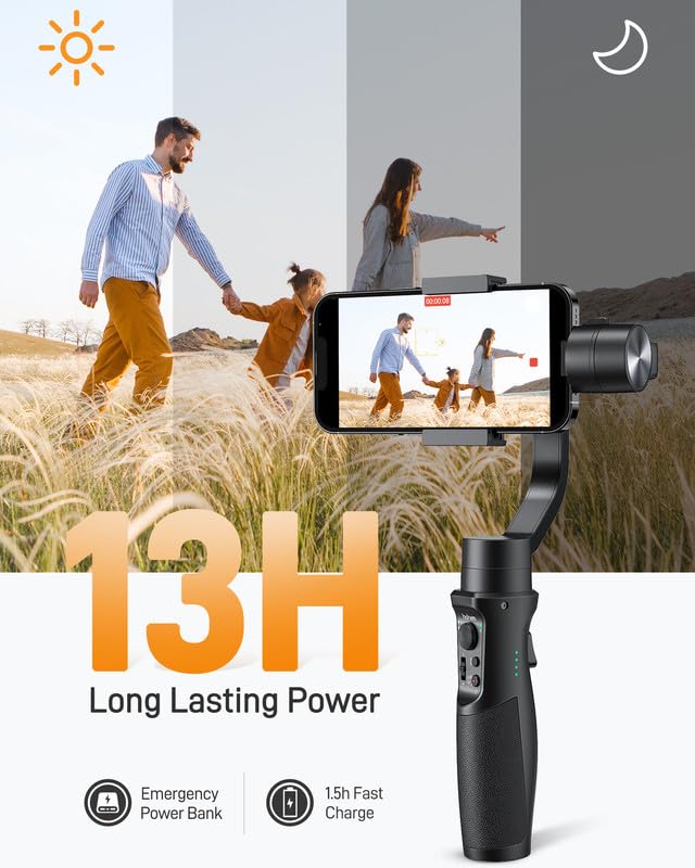 Hohem Isteady Mobile Plus Gimbal Stabilizer For Smartphone, 3 Axis Phone Gimbal For Android And Iphone 15,14,13,12 Pro, Stabilizer For Video Recording With Ultra Wide Angle Mode, 600� Inception