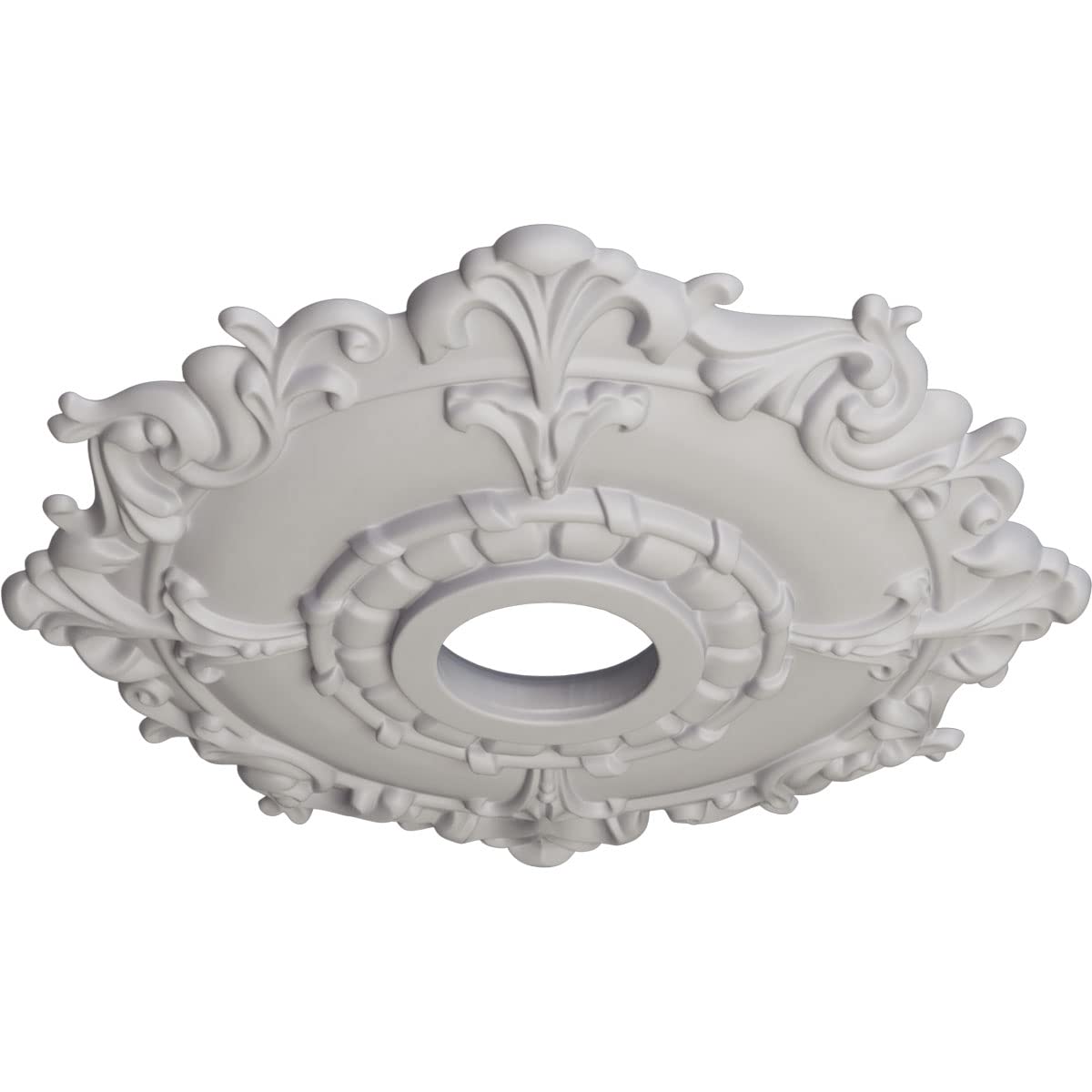 Ekena Millwork Cm18Rluwf Riley Ceiling Medallion, 18''Od X 3 1/2''Id X 1 1/2''P, Ultra Pure White