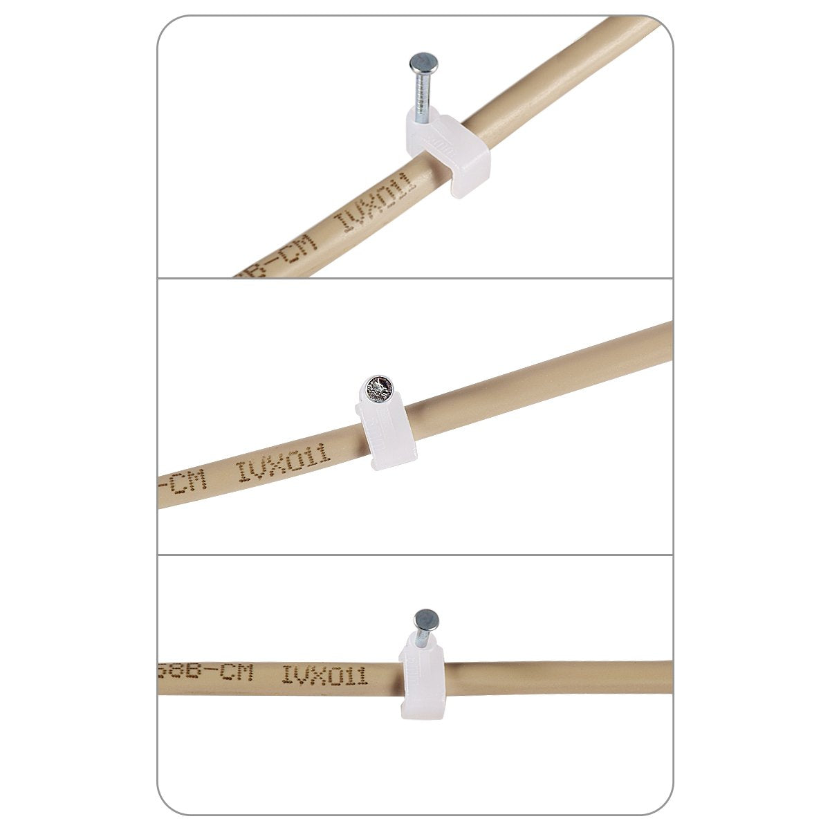 Ethernet Cable Clips Jadaol 200 Pieces For Cat 6 Flat Cables White   7.5 Mm