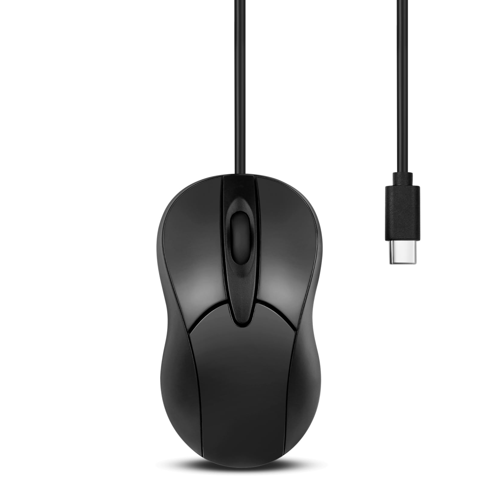 Perixx PERIMICE405C Wired Portable USBC Mouse  Reliable 2ft Wired USBC Cable for Laptop, Tablet, or Smartphone  Silent Clic