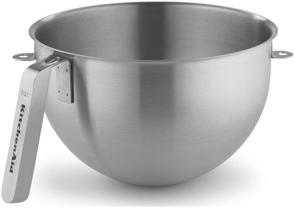 KitchenAid KSMC5QBOWL 5-Quart Mixing Bowl with J Hook Handle, Stainless Steel, NSF