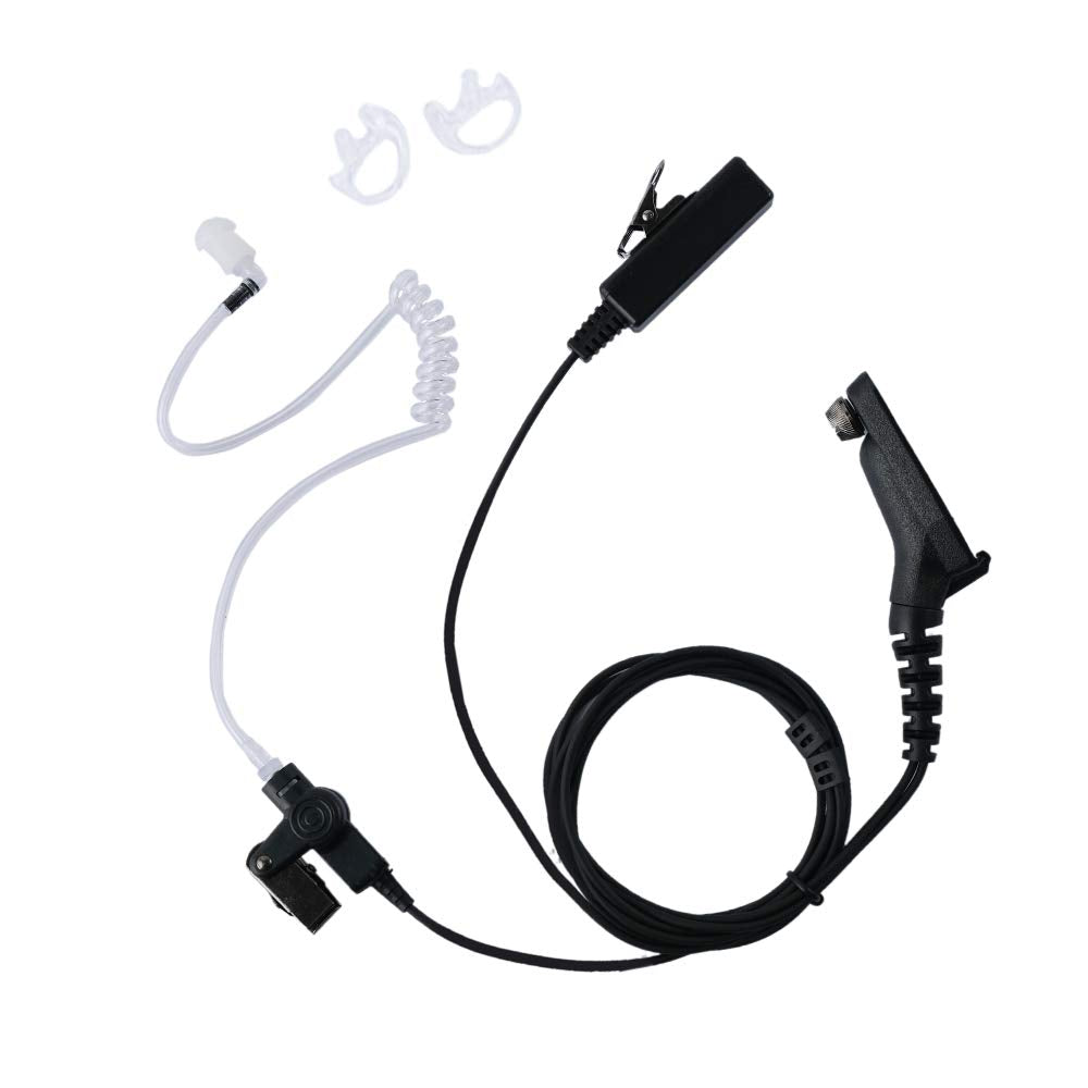 Caroo Xpr 7550 Earpiece, 2 Wire Surveillance Kit Headset With One Pair Medium Earmolds For Apx4000 6000 7000 8000 Xpr6350 6550 6580 7350 7350E 7380 7550E 7580 7580E Two Way Radio Walkie Talkie