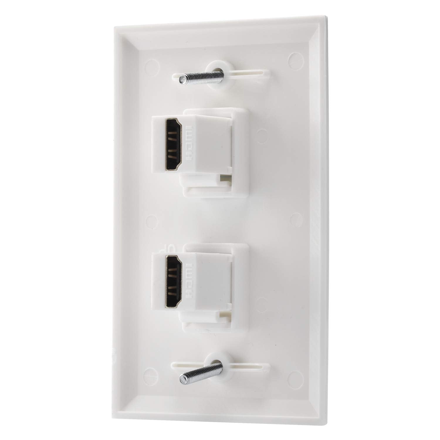 Lulosk 1 Port Hdmi Female To Female Wall Plate In White (Hdmi 1 Port)