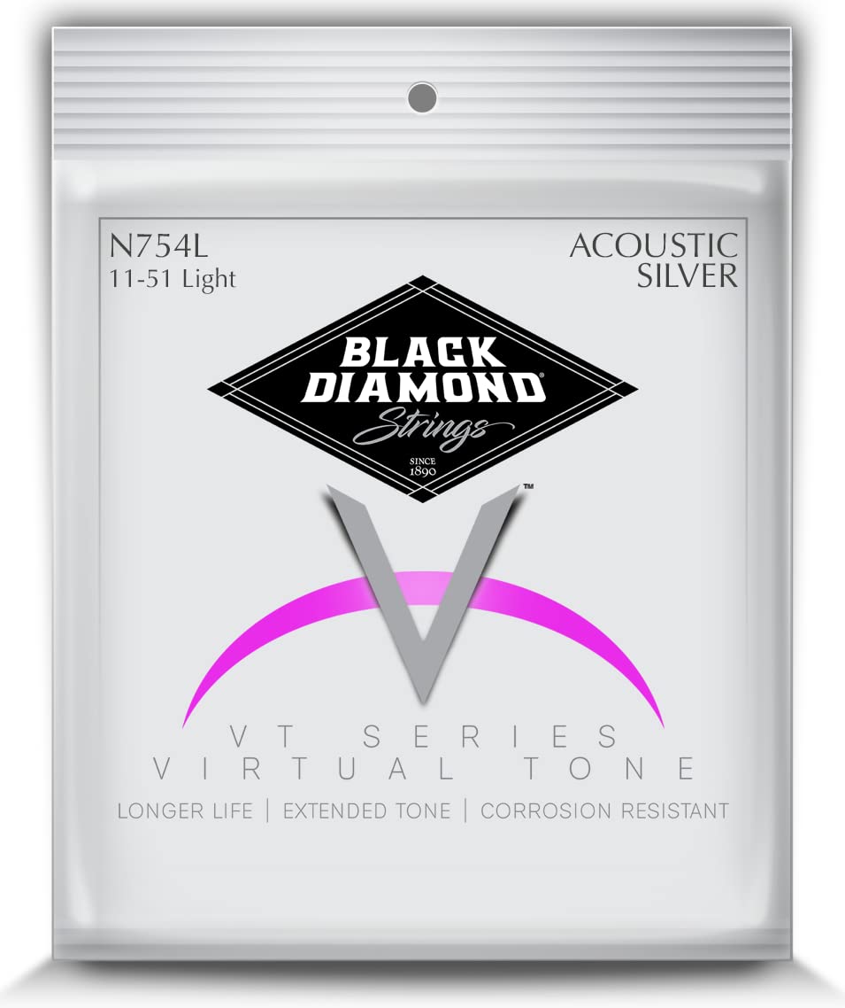 Black Diamond Strings N754L Acoustic Silver Wound Light .011P.014P.025S.031S.040S.051S