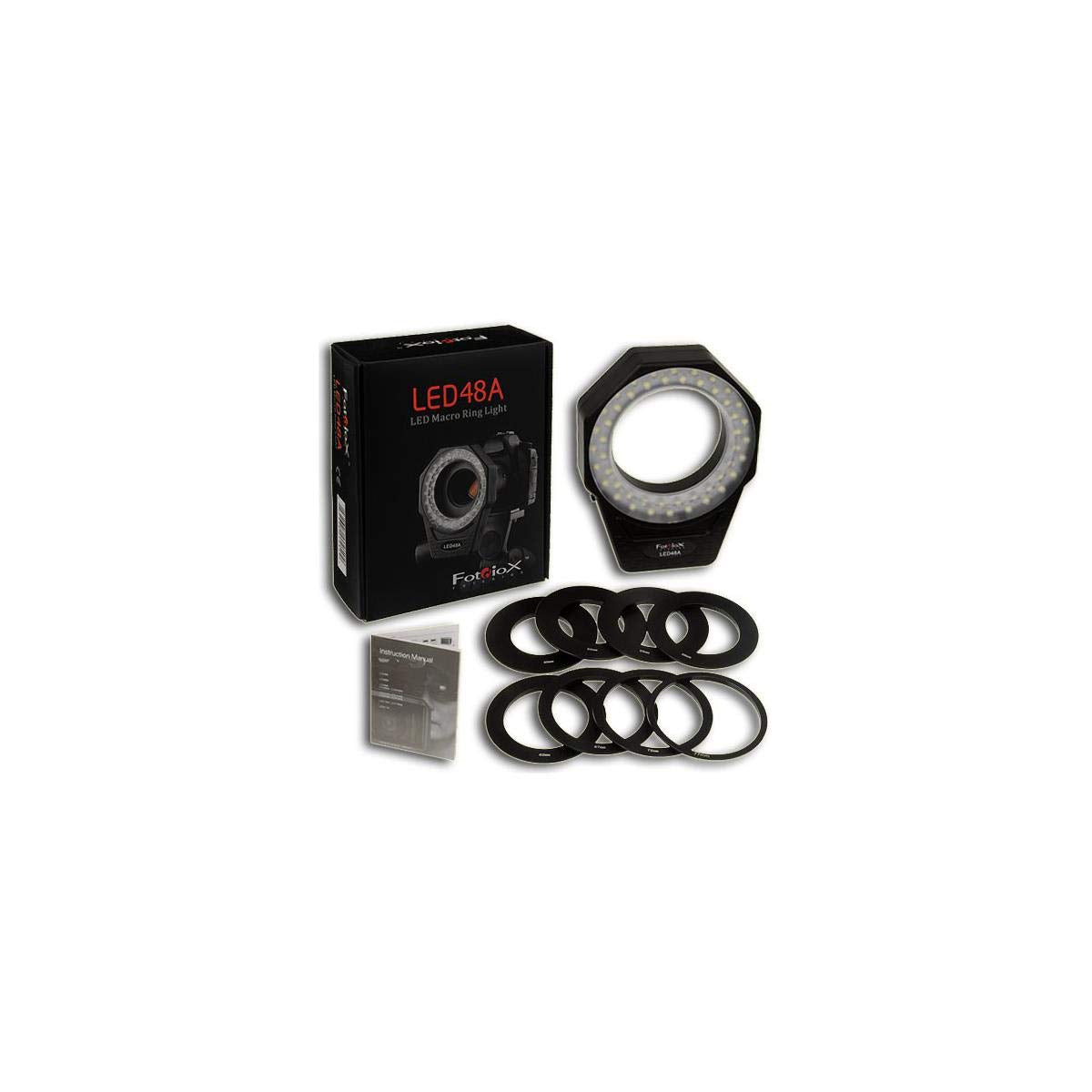 Fotodiox Pro, Led 48A Ring Light For Portrait And Macro Photography, Fits Lens With 49Mm, 52Mm, 55Mm, 58Mm, 62Mm, 67Mm, 72Mm, 77