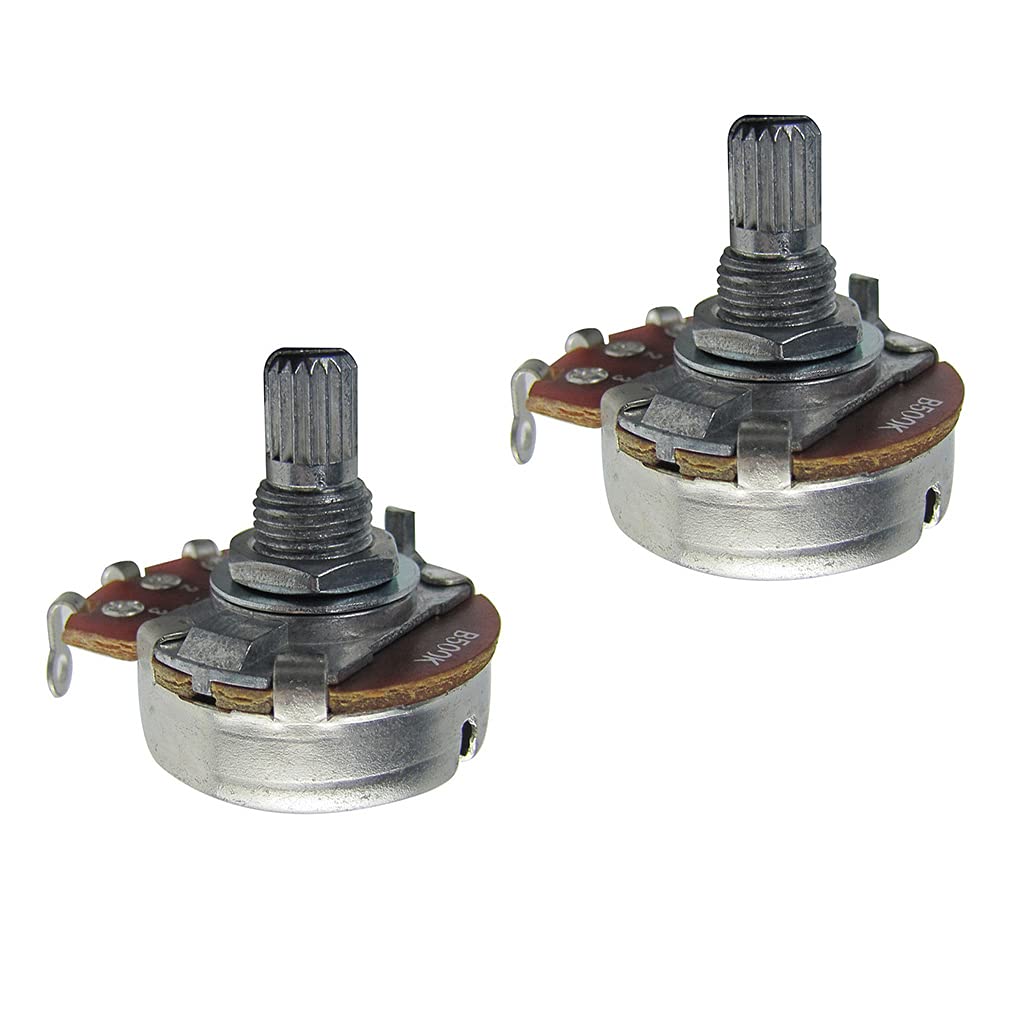 Fleor 2Pcs Full Size 15Mm Shaft Guitar Tone Pot B500K Linear Taper Guitar Potentiometer With Bayonet